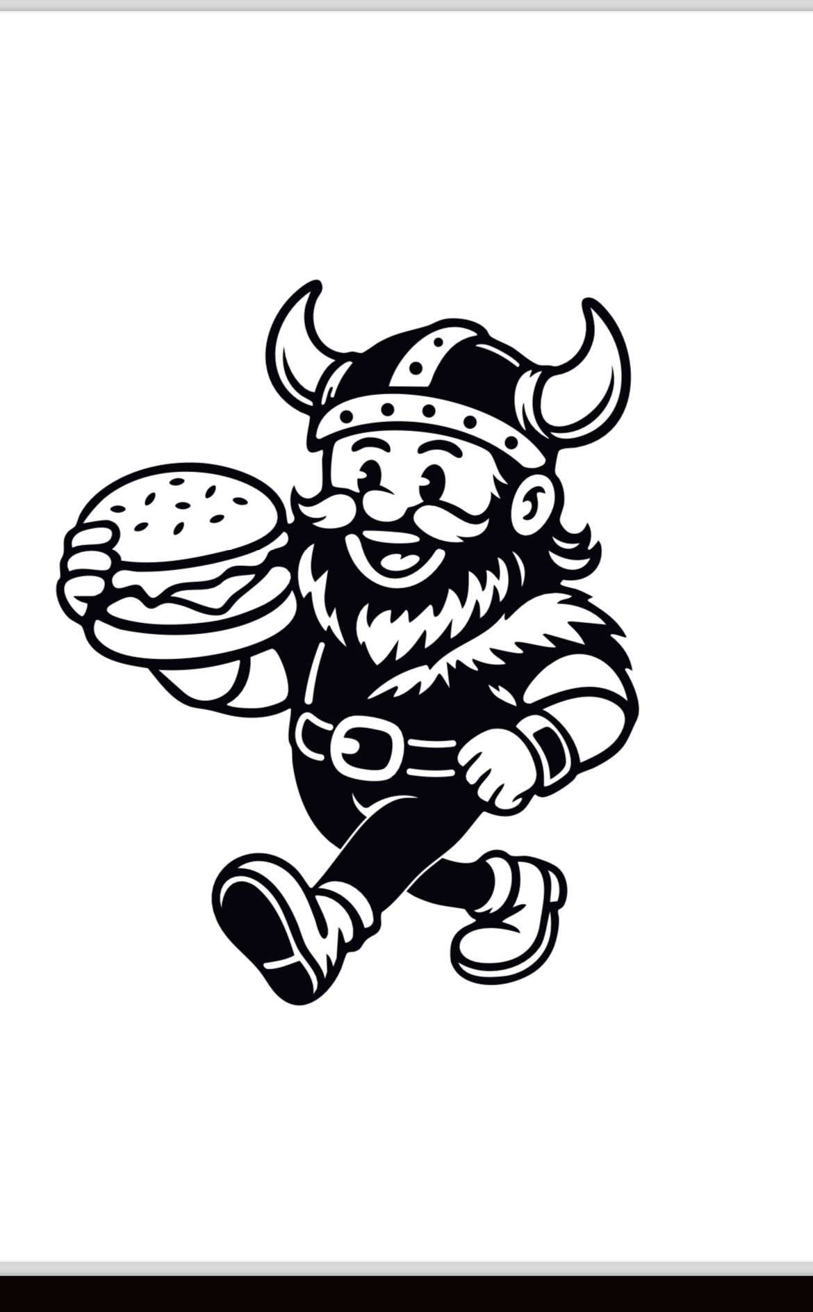 8SJ Catering mascot carrying a burger